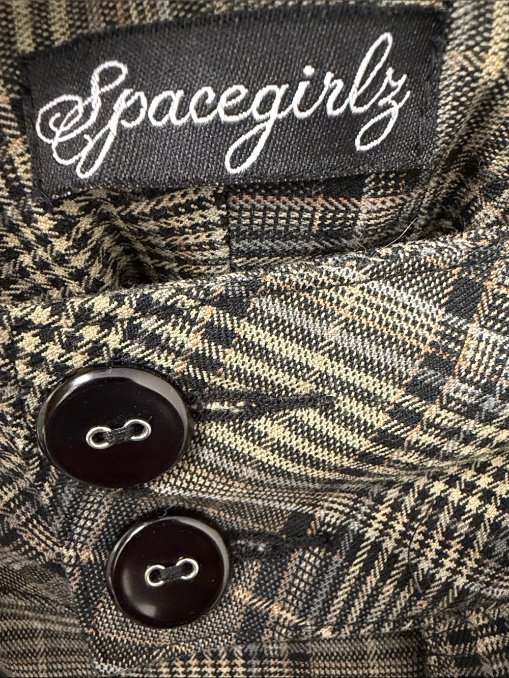 Spacegirlz  Plaid Bootcut Pants in Brown, Black and Cream
